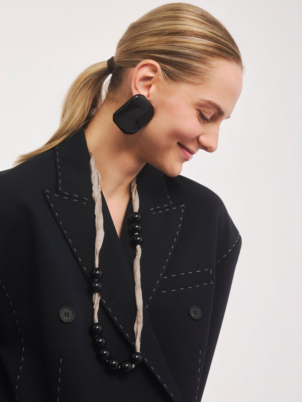 Cube Black Earrings
