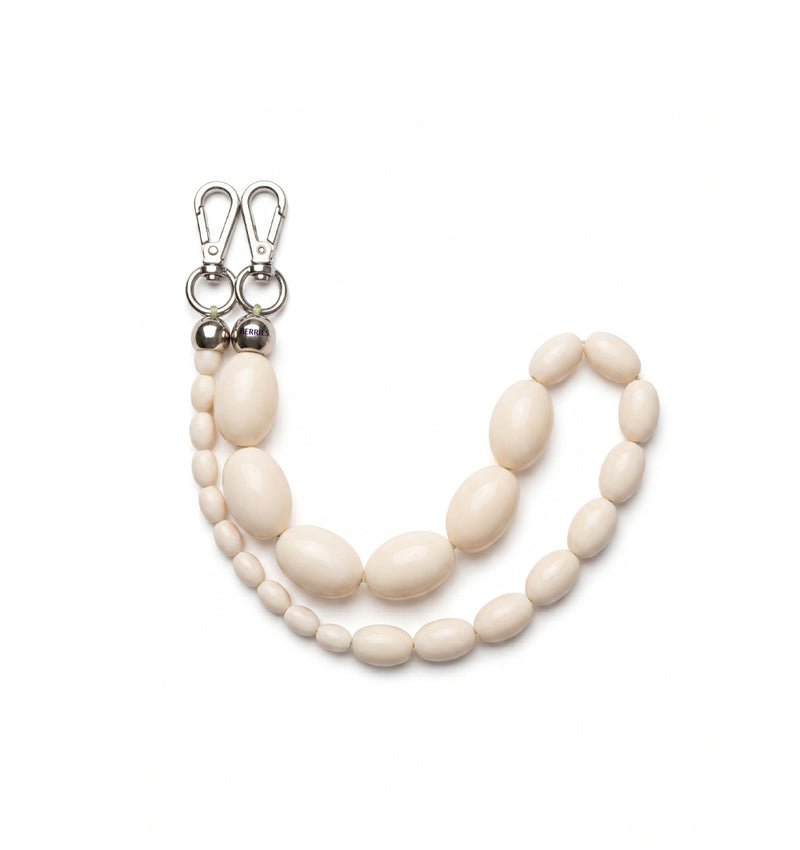Cream beaded phone strap