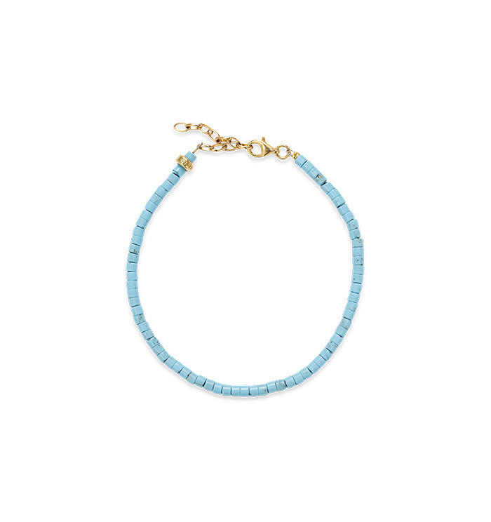 Blue beaded anklet