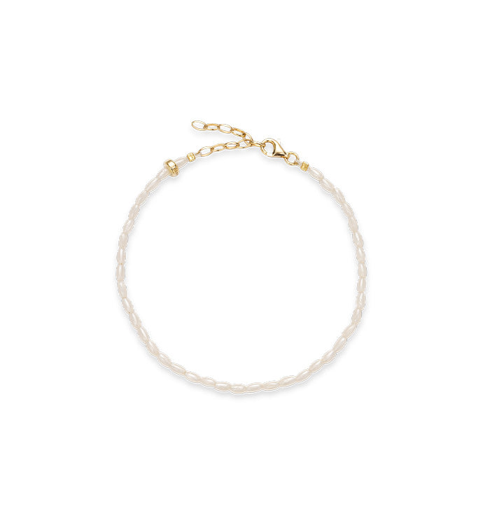 Cream beaded anklet