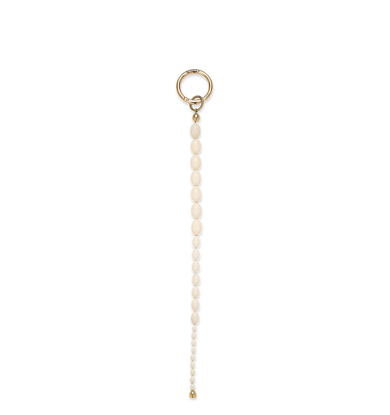 Long cream resin handbag charm