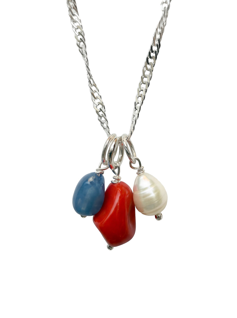 Silver Singapore necklace with charms