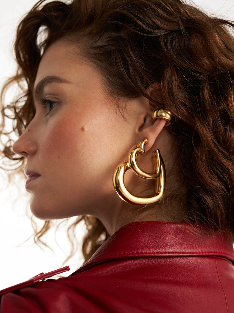  Gold plated heart shaped earrings 2 
