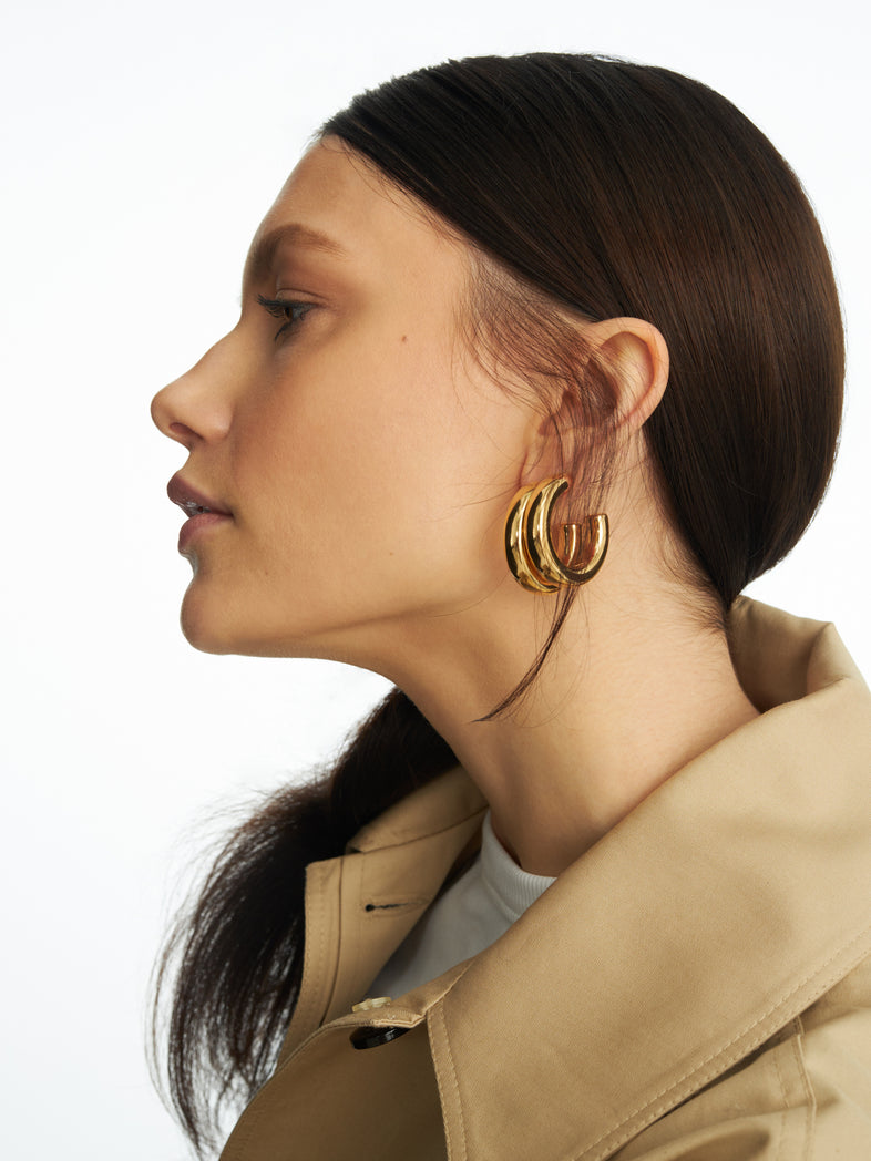  Gold-plated large teardrop earrings 2 