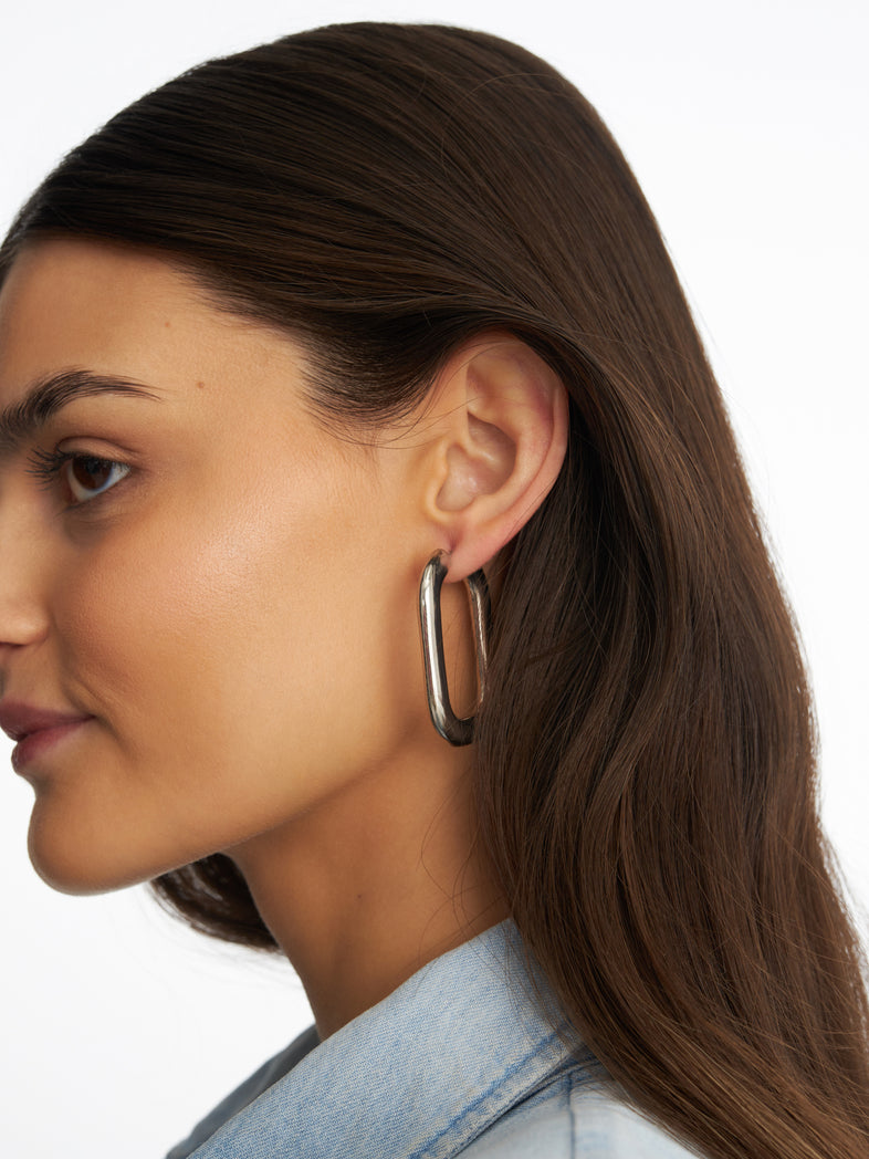  Gold-plated large teardrop earrings 1 