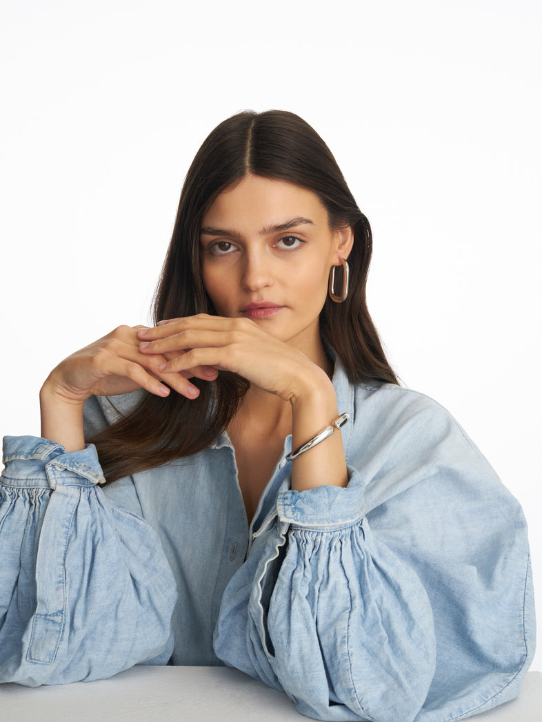  Gold-plated large teardrop earrings 2 