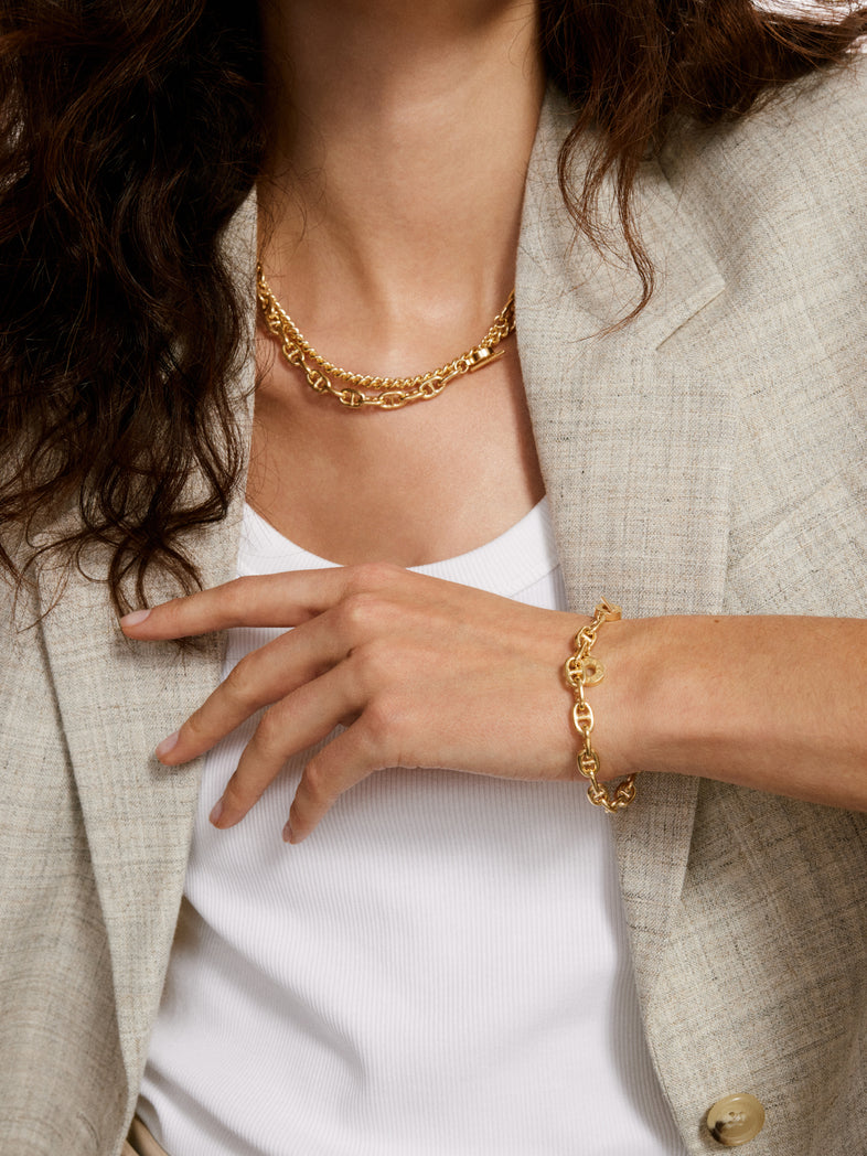  Gold-plated bracelet with dense weave mariner Eternal VII 4 