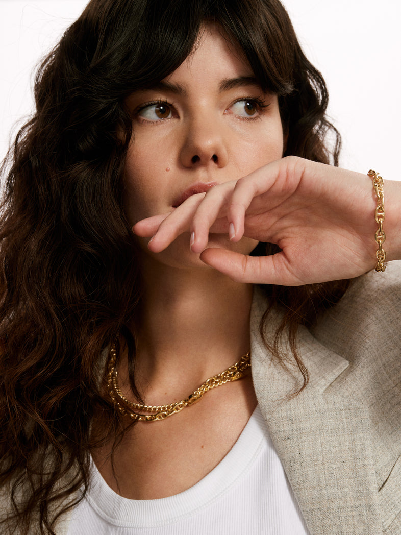  Gold-plated bracelet with dense weave mariner Eternal VII 1 
