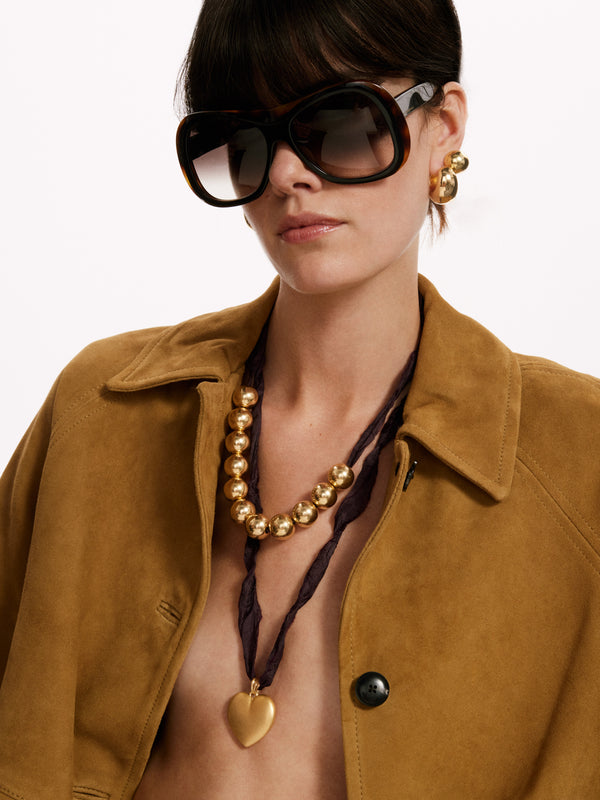 Collier Coeur Bordeaux