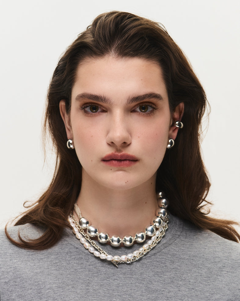  Blown silver ball earrings 2 