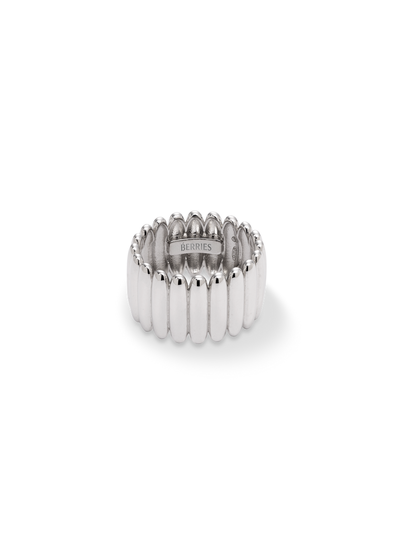  Large silver hoop ring with grooves 2 