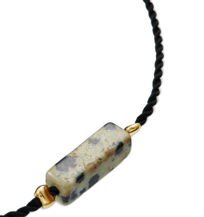  Black bracelet on a string with Dalmatian japis 2 