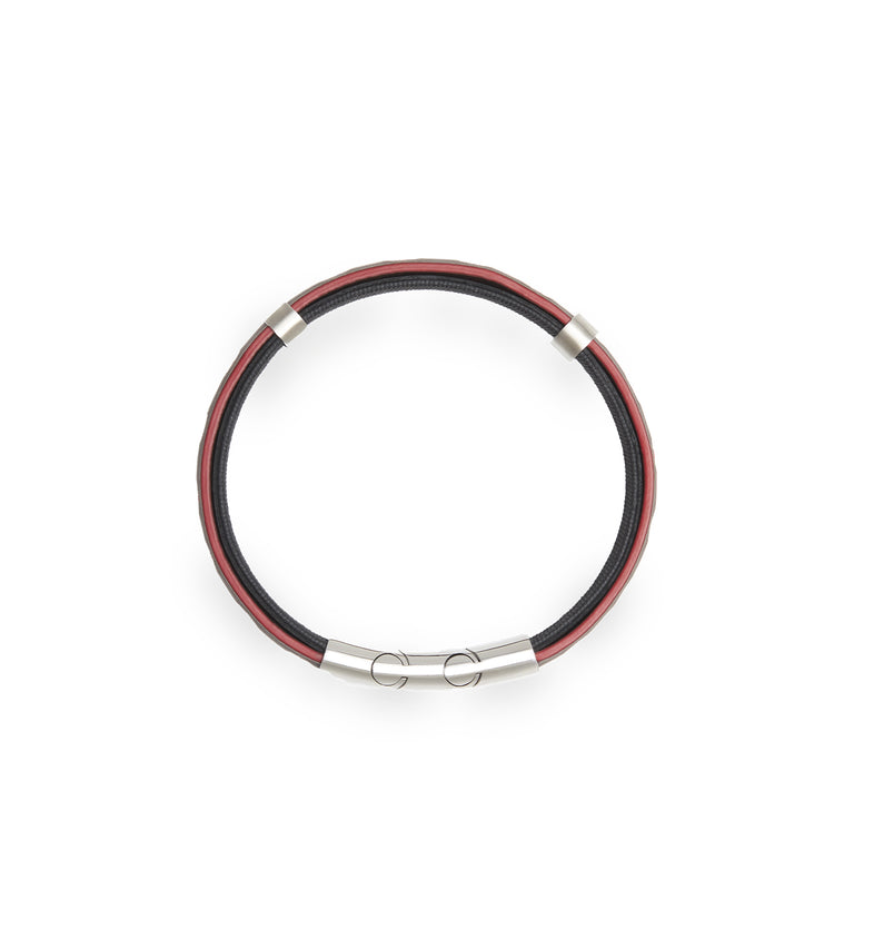  Men's leather bracelet with a red string 3 