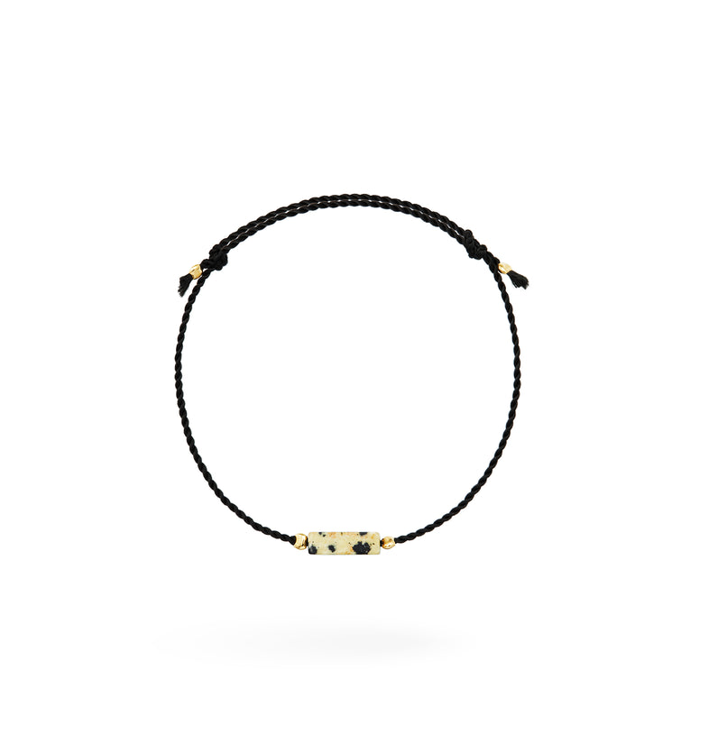  Black bracelet on a string with Dalmatian japis 