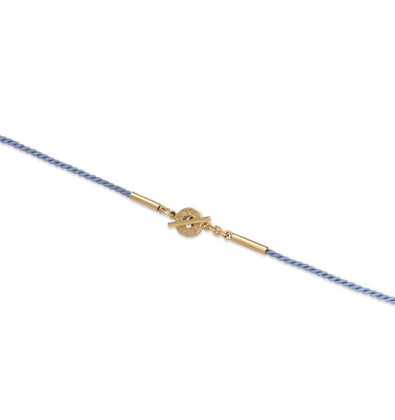  Niebieska bransoletka sznurkowa z pacyfką i kryształem górskim 3 