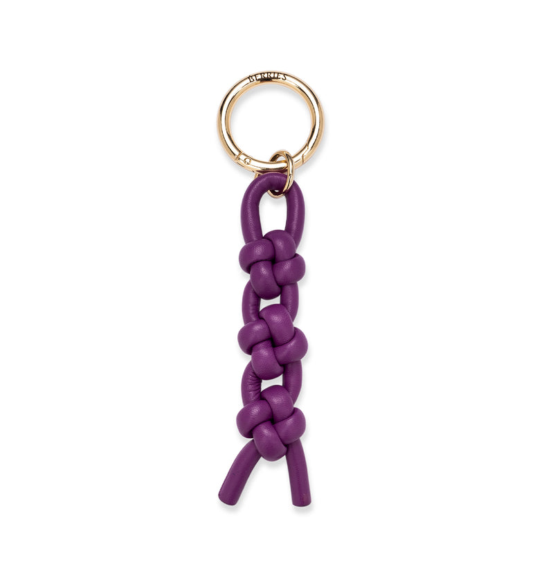  Purple Braided Leather Keychain 