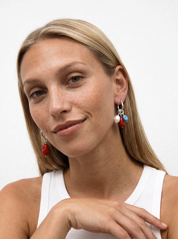 Eternal no. 8 Silver Hoop Earrings