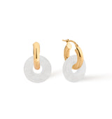 Duo White Earrings Gold-plated