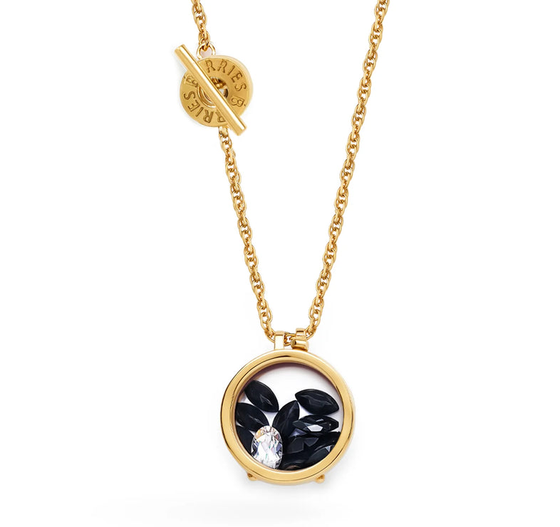  Gold-plated necklace with black onyx on a thicker chain 