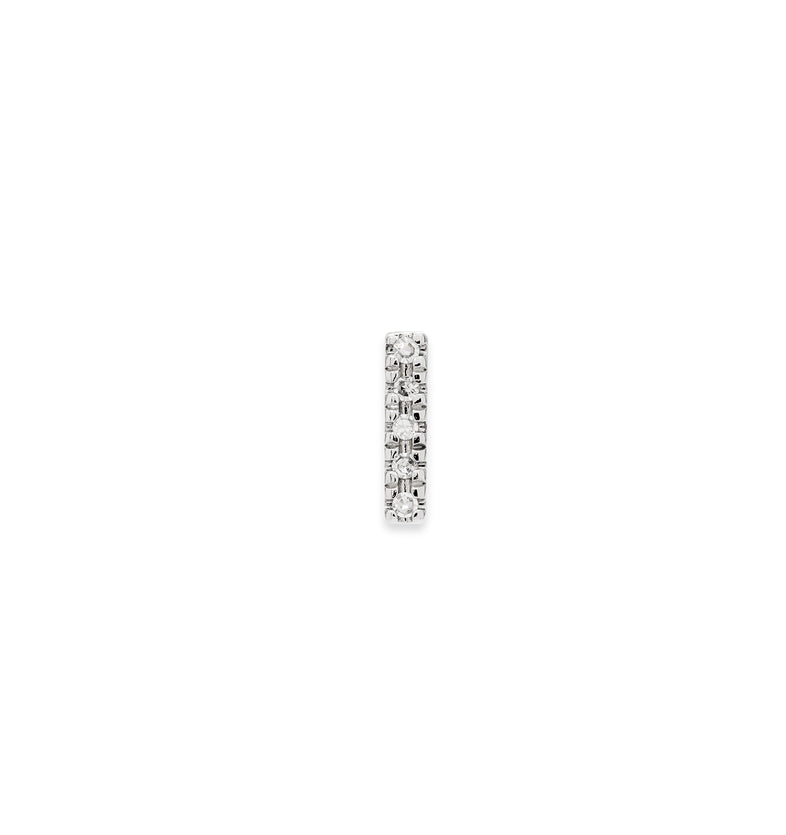  Single earring with five diamonds made of white gold 2 