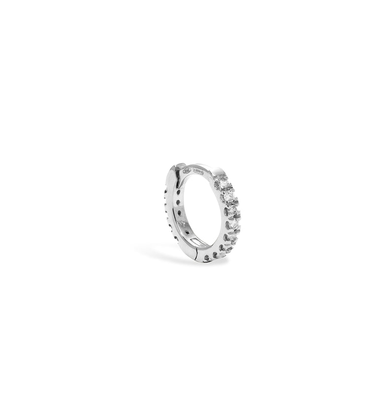  Single hoop earring made of white gold with diamonds 2 