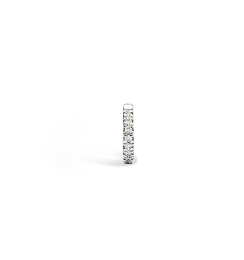  Single hoop earring made of white gold with diamonds 3 