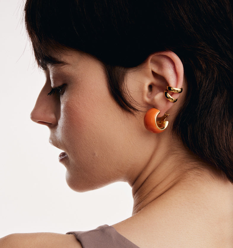  Gold-plated round earring 2 