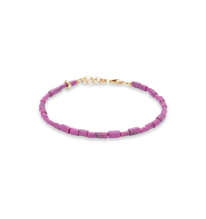 Fuchsia beaded anklet 2