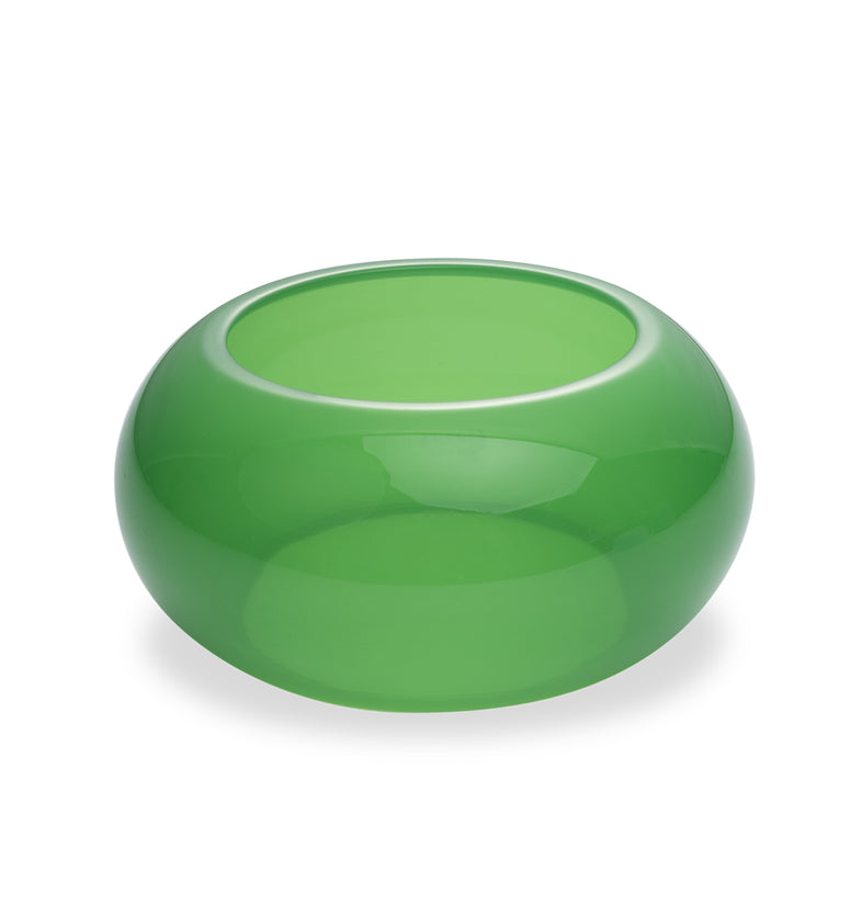  Wide, stiff green resin bracelet 