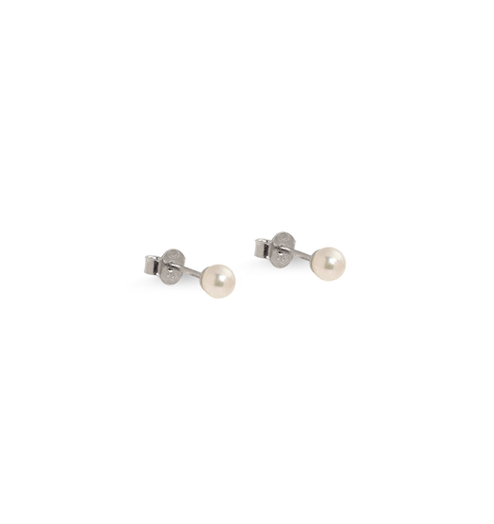 Mini Pearl Dots Earrings Silver