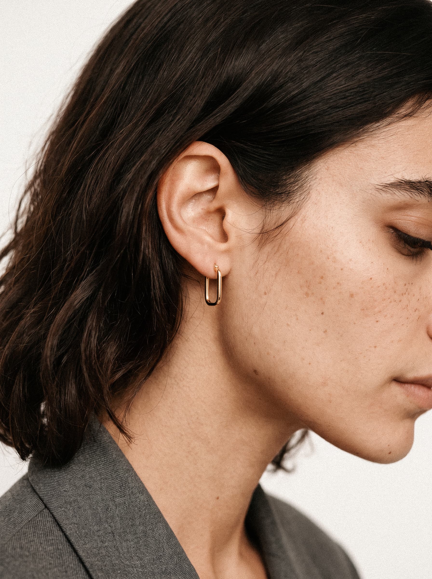 Boucles d’oreilles Quadro Slim en argent 925 plaqué or 1