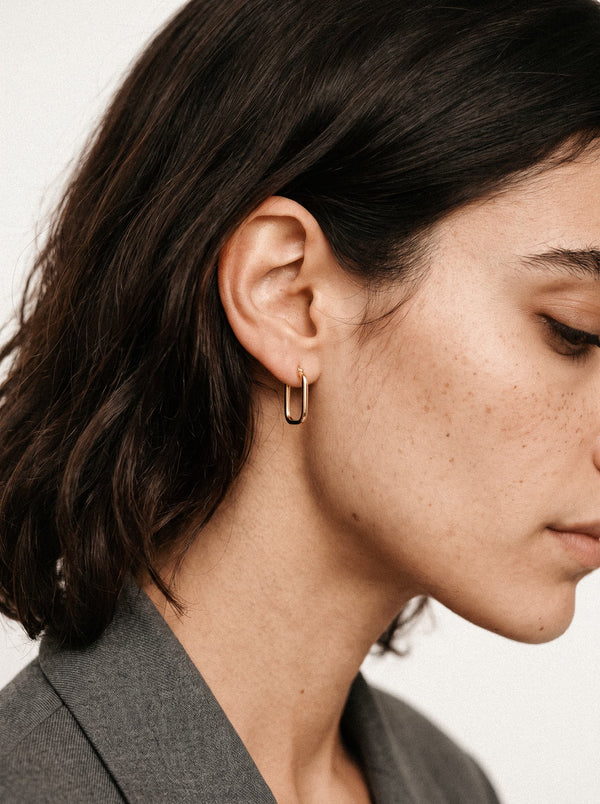 Quadro Slim Earrings Gold Plated