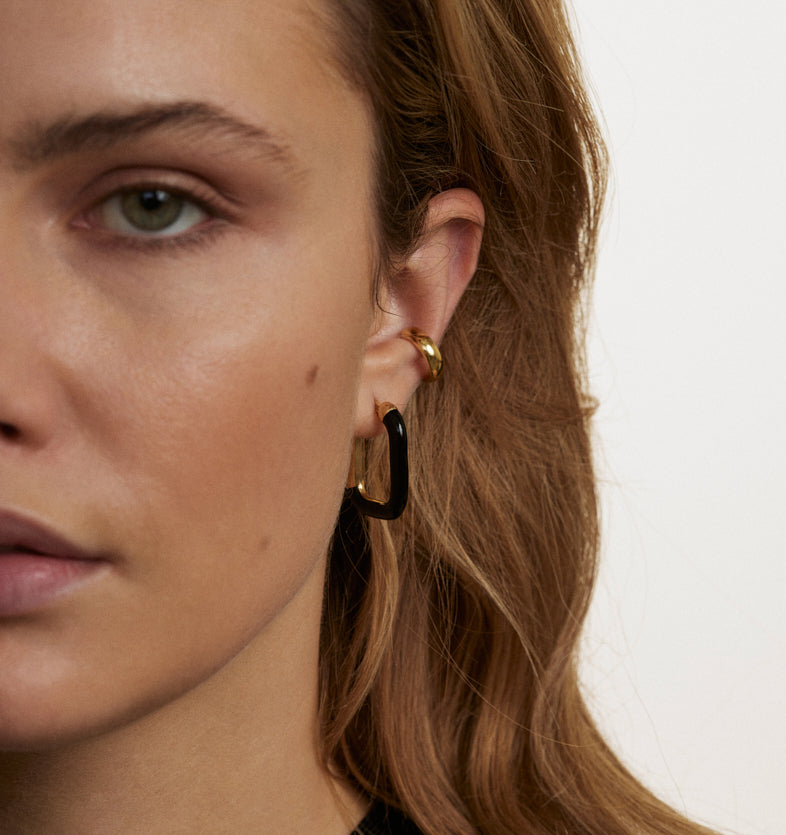  Gold-plated round earring 1 