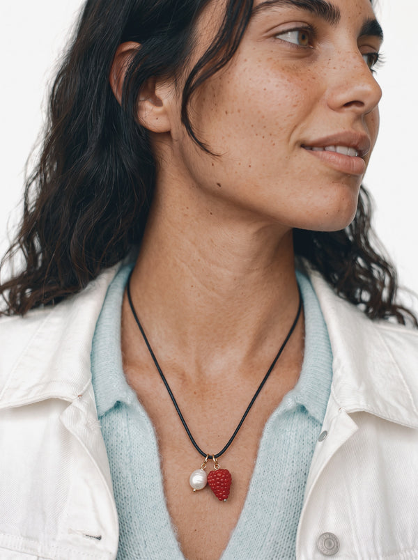 Cord Pops Necklace Set. 3 with gold-plated details