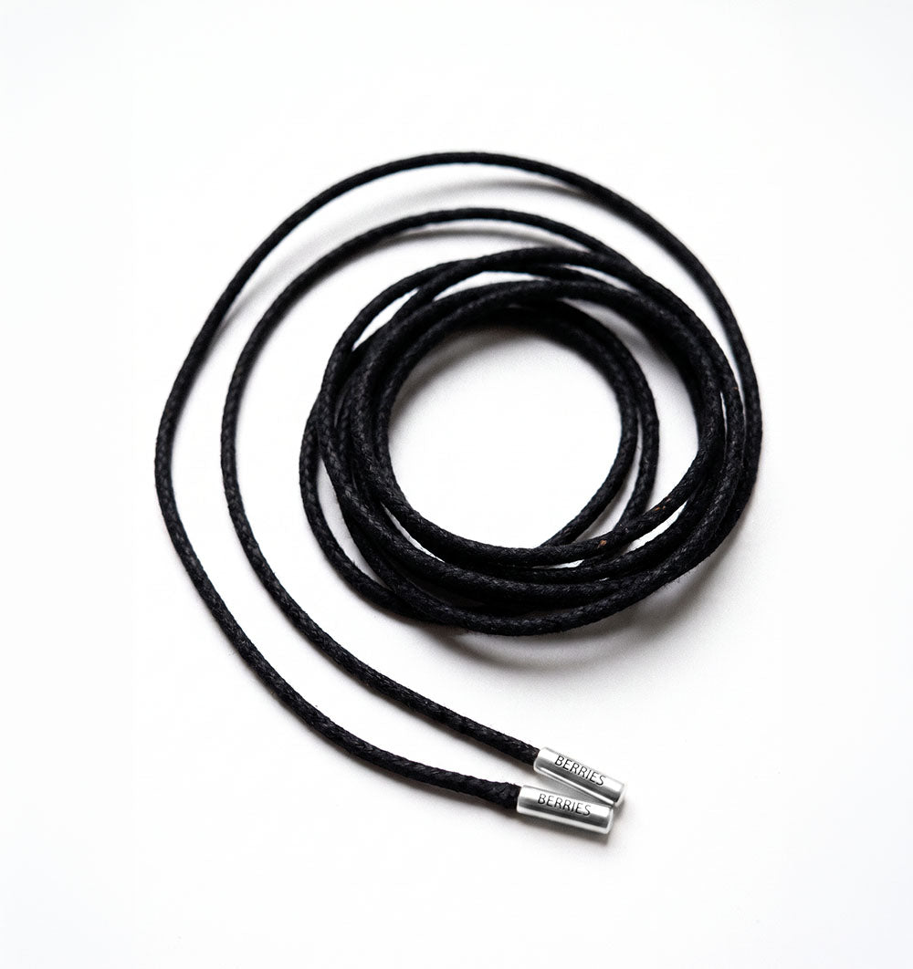 Black Cord Necklace with silver details