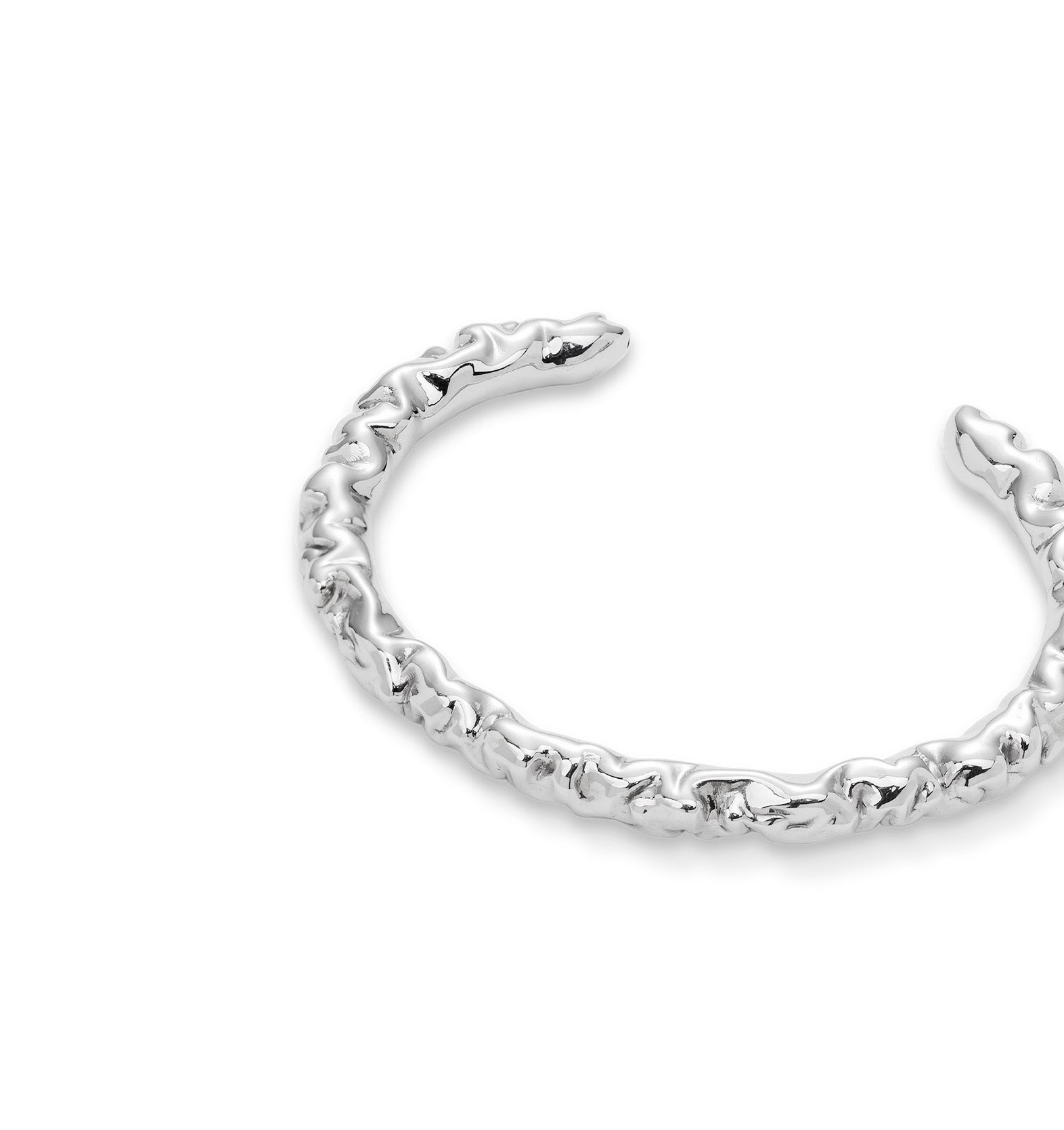 Srebrna młotkowana bransoletka dmuchana bangle z serii Crush Mini