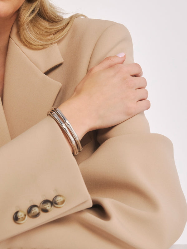 Sztywna srebrna bransoletka otwarta Osso Mini | Berries