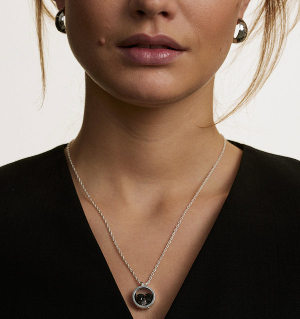 Collier en argent torsadé Secrets Black Tulip